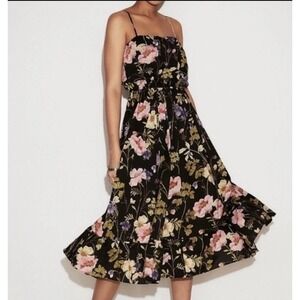 NEW Express Floral Empire Black Maxi Dress XL‎ Cottagecore Summer Picnic
